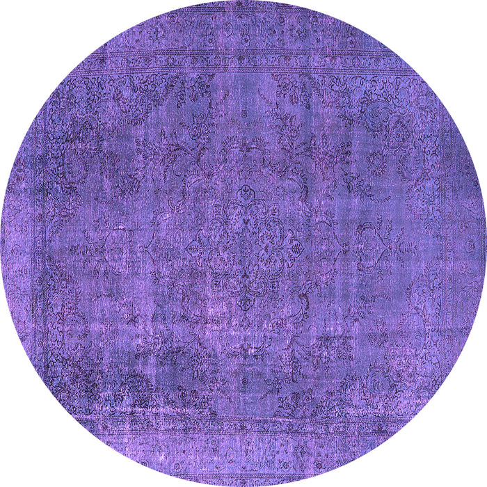 Round Machine Washable Oriental Purple Industrial Area Rugs, wshurb2893pur