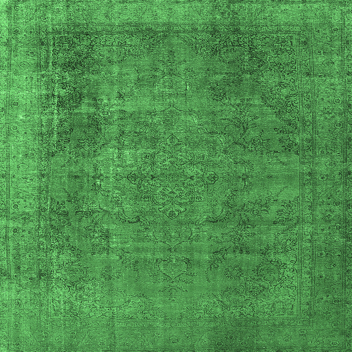 Square Oriental Emerald Green Industrial Rug, urb2893emgrn