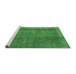 Sideview of Machine Washable Oriental Emerald Green Industrial Area Rugs, wshurb2893emgrn