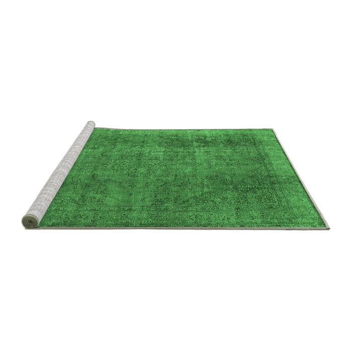 Sideview of Machine Washable Oriental Emerald Green Industrial Area Rugs, wshurb2893emgrn