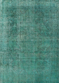 Machine Washable Industrial Modern Sea Green Rug, wshurb2893