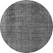 Round Machine Washable Oriental Gray Industrial Rug, wshurb2893gry