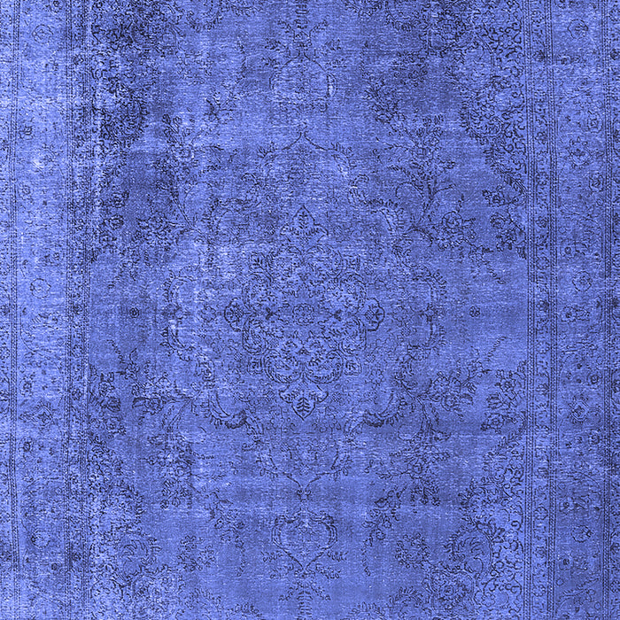 Machine Washable Oriental Blue Industrial Rug, wshurb2893blu
