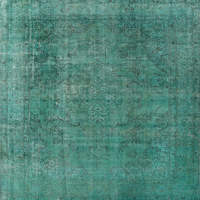 Square Machine Washable Industrial Modern Sea Green Rug, wshurb2893