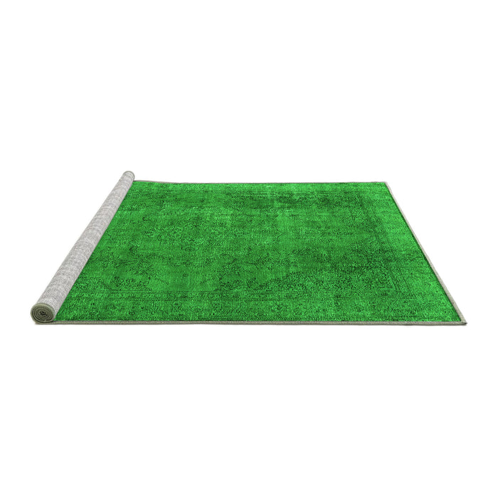 Sideview of Machine Washable Oriental Green Industrial Area Rugs, wshurb2893grn
