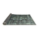 Sideview of Mid-Century Modern Gunmetal Gray Oriental Rug, urb2894