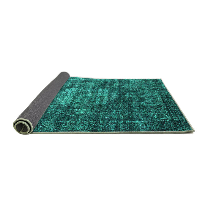 Sideview of Oriental Turquoise Industrial Rug, urb2894turq