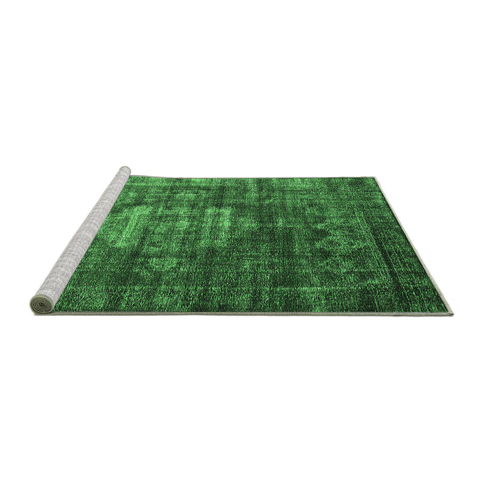 Sideview of Machine Washable Oriental Emerald Green Industrial Area Rugs, wshurb2894emgrn