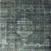 Square Mid-Century Modern Gunmetal Gray Oriental Rug, urb2894