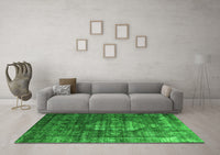 Machine Washable Oriental Green Industrial Rug, wshurb2894grn