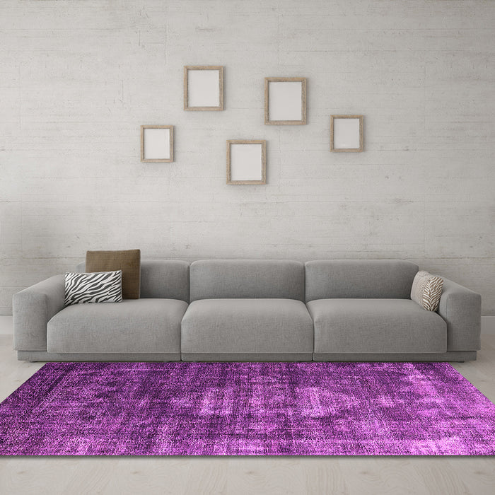 Machine Washable Oriental Pink Industrial Rug in a Living Room, wshurb2894pnk