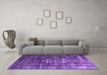 Machine Washable Oriental Purple Industrial Area Rugs in a Living Room, wshurb2894pur