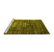 Sideview of Machine Washable Oriental Yellow Industrial Rug, wshurb2894yw