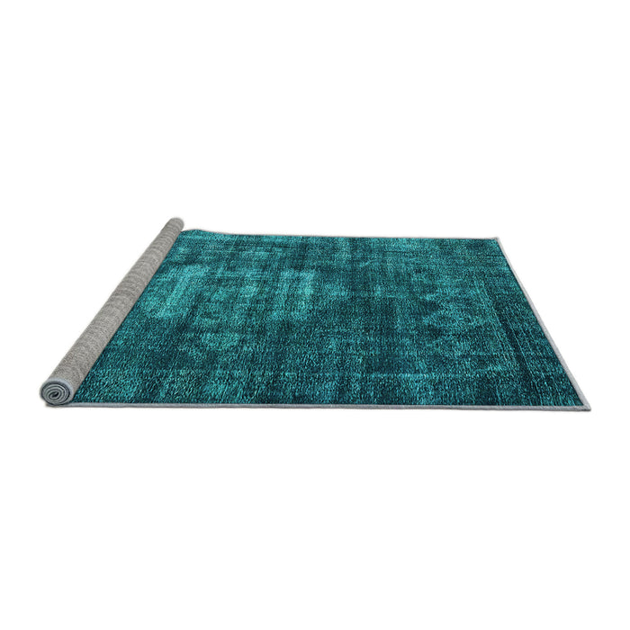 Sideview of Machine Washable Oriental Light Blue Industrial Rug, wshurb2894lblu