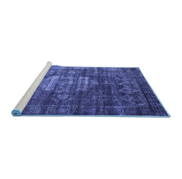 Sideview of Machine Washable Oriental Blue Industrial Rug, wshurb2894blu