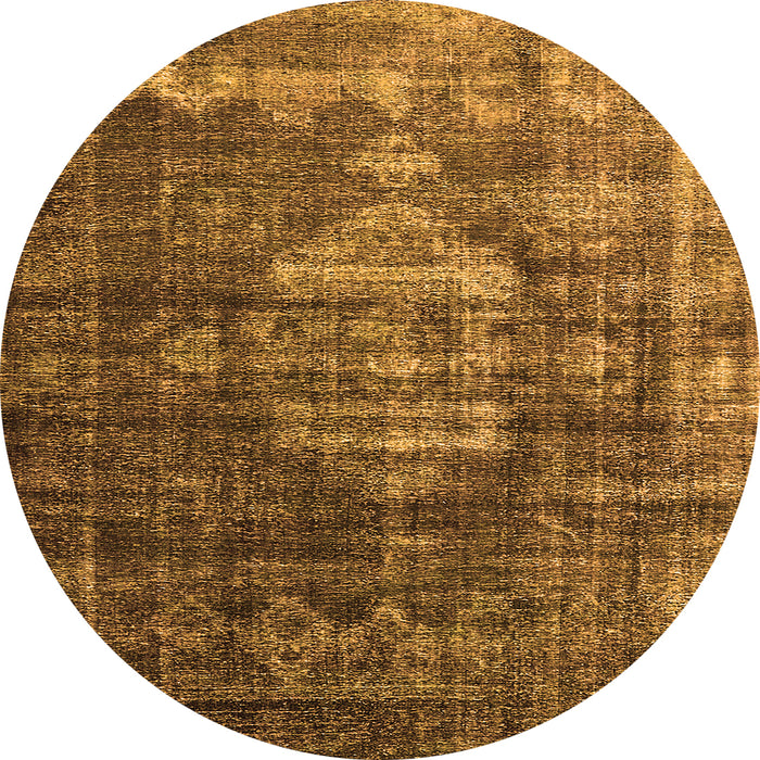 Round Oriental Orange Industrial Rug, urb2894org