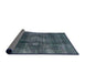 Sideview of Mid-Century Modern Dark Blue Grey Blue Oriental Rug, urb2895