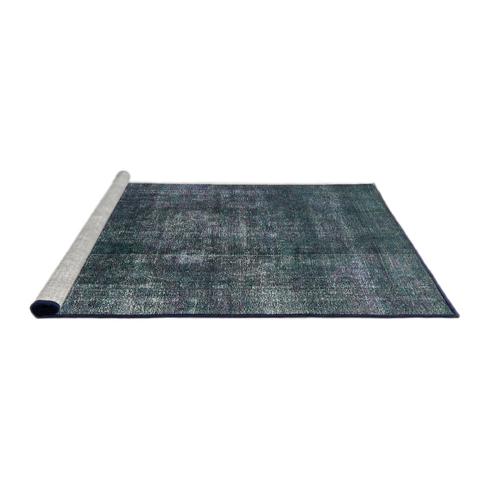 Sideview of Machine Washable Industrial Modern Dark Blue Grey Blue Rug, wshurb2895