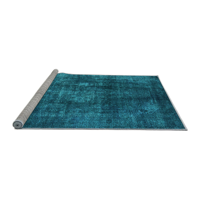 Sideview of Machine Washable Oriental Light Blue Industrial Rug, wshurb2895lblu