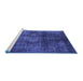 Sideview of Machine Washable Oriental Blue Industrial Rug, wshurb2895blu