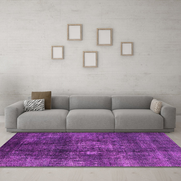 Machine Washable Oriental Pink Industrial Rug in a Living Room, wshurb2895pnk