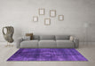 Machine Washable Oriental Purple Industrial Area Rugs in a Living Room, wshurb2895pur