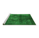 Sideview of Machine Washable Oriental Green Industrial Area Rugs, wshurb2895grn
