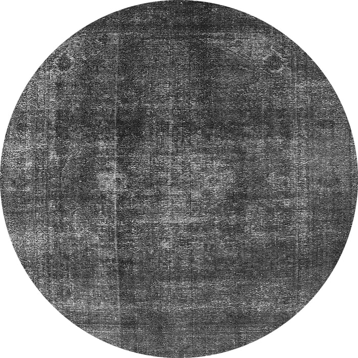 Round Oriental Gray Industrial Rug, urb2895gry
