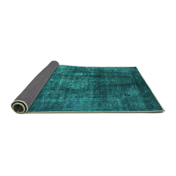 Sideview of Oriental Turquoise Industrial Rug, urb2895turq