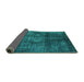 Sideview of Oriental Turquoise Industrial Rug, urb2895turq