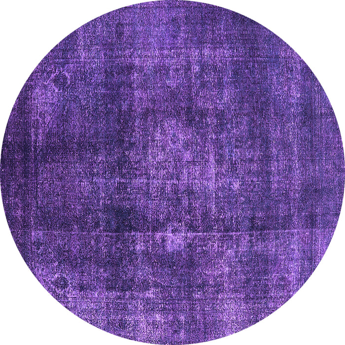 Round Machine Washable Oriental Purple Industrial Area Rugs, wshurb2895pur