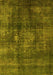 Machine Washable Oriental Yellow Industrial Rug, wshurb2895yw