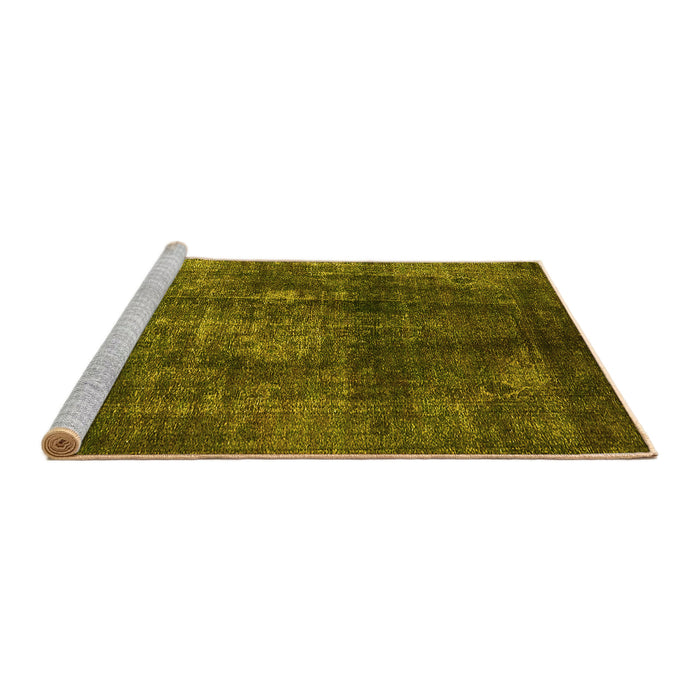 Sideview of Machine Washable Oriental Yellow Industrial Rug, wshurb2895yw