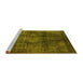 Sideview of Machine Washable Oriental Yellow Industrial Rug, wshurb2895yw