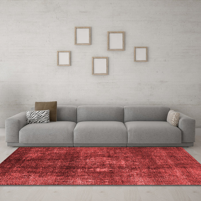 Industrial Red Washable Rugs