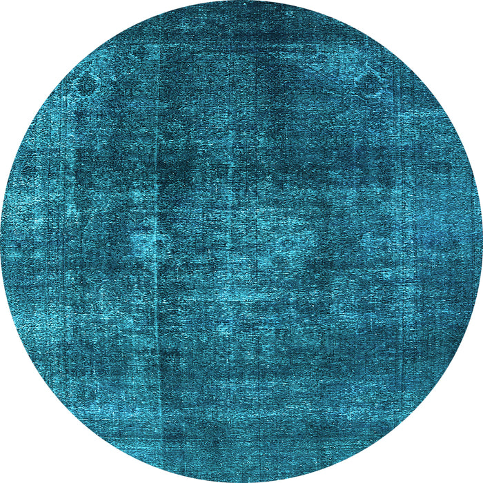 Round Oriental Light Blue Industrial Rug, urb2895lblu