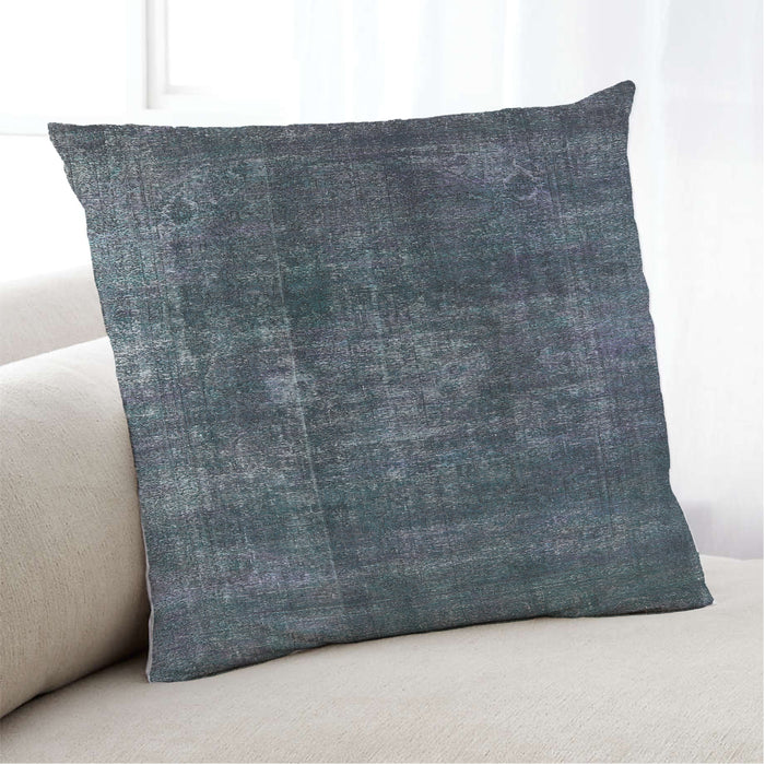 Lifestyle Image of Mid-Century Modern Urban Square Dark Blue Grey Blue Throw Pillow, 18 inch by 18 inch, pwurb2895