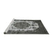 Sideview of Machine Washable Industrial Modern Western Charcoal Gray Rug, wshurb2896