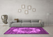 Machine Washable Oriental Pink Industrial Rug in a Living Room, wshurb2896pnk