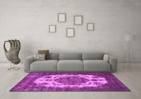 Machine Washable Oriental Pink Industrial Rug, wshurb2896pnk