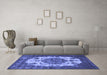 Machine Washable Oriental Blue Industrial Rug in a Living Room, wshurb2896blu