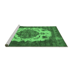 Sideview of Machine Washable Oriental Emerald Green Industrial Area Rugs, wshurb2896emgrn