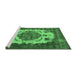 Sideview of Machine Washable Oriental Emerald Green Industrial Area Rugs, wshurb2896emgrn