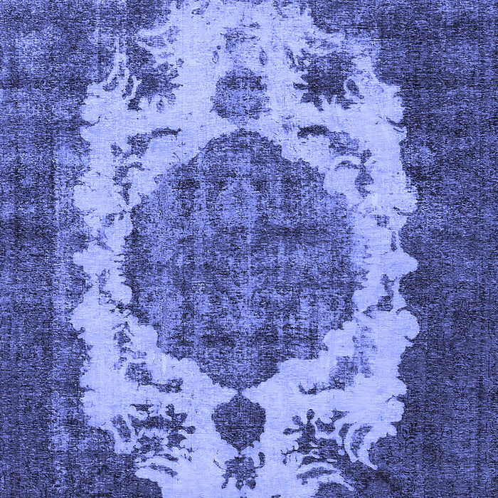 Machine Washable Oriental Blue Industrial Rug, wshurb2896blu