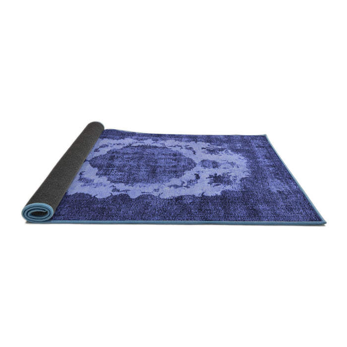 Sideview of Oriental Blue Industrial Rug, urb2896blu