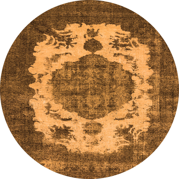Round Oriental Orange Industrial Rug, urb2896org