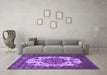 Machine Washable Oriental Purple Industrial Area Rugs in a Living Room, wshurb2896pur