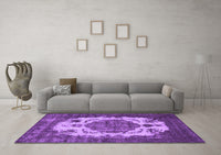 Machine Washable Oriental Purple Industrial Rug, wshurb2896pur