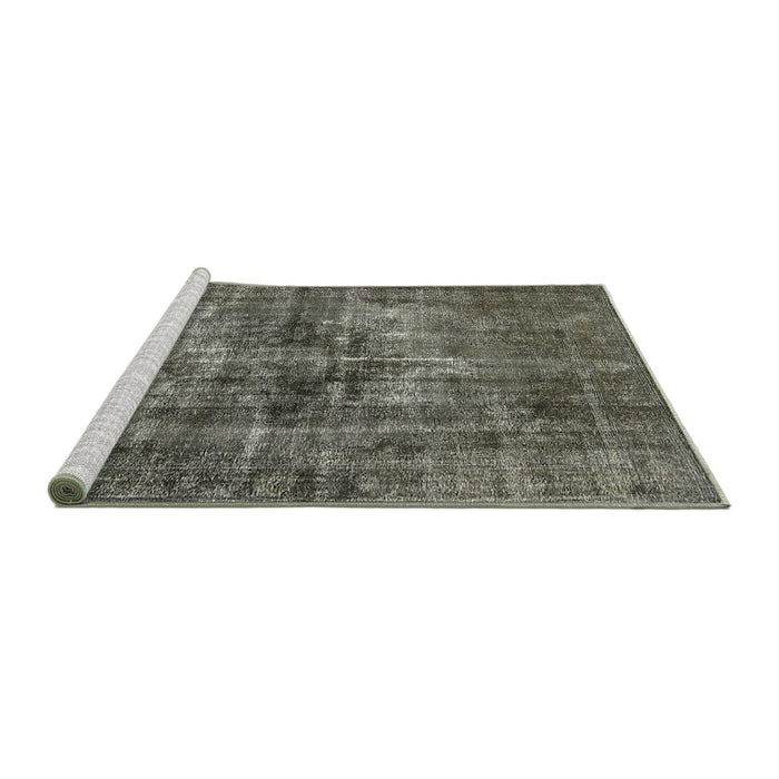 Sideview of Machine Washable Industrial Modern Sage Green Rug, wshurb2897