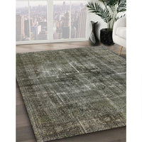 Mid-Century Modern Sage Green Oriental Rug, urb2897